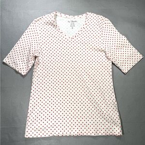 Chico's Red Polka Dot V-Neck Tee